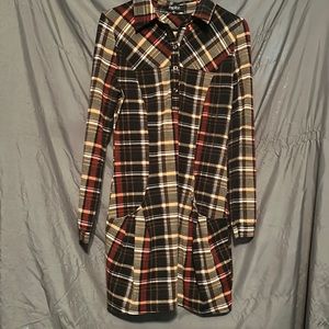 Brow, Black, Red, Tan papillon dress